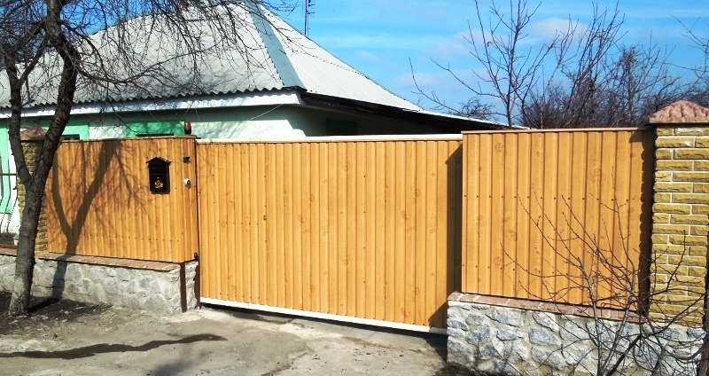 Откатные деревянные ворота 4